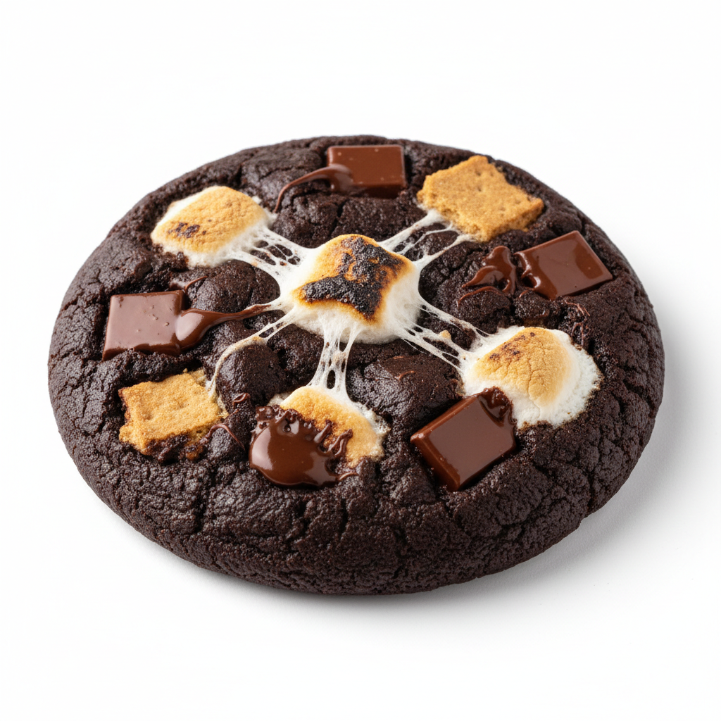 Double chocolate s'mores cookie